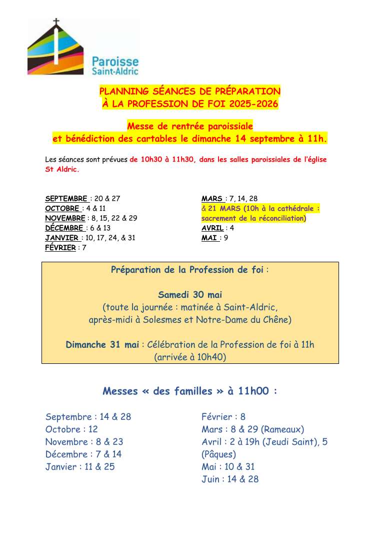 PLANNING CATÉCHÈSE COLLÉGIENS PROF DE FOI 2025 2026 1